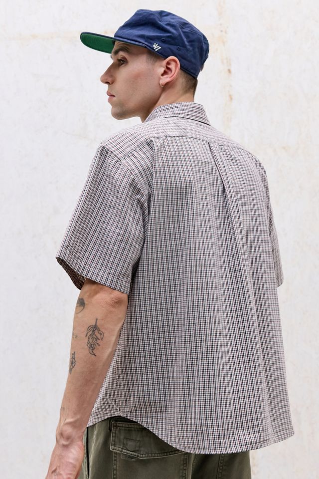 Chemise à manches courtes à carreaux beige XLARGE #3