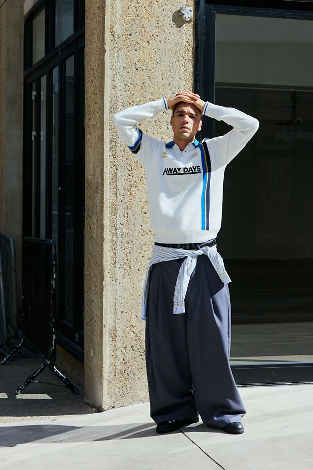 Umbro White Long Sleeve Knit Polo Jumper #1