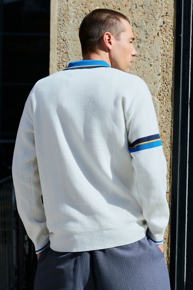 Umbro White Long Sleeve Knit Polo Jumper #2