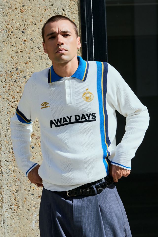 Umbro White Long Sleeve Knit Polo Jumper #3
