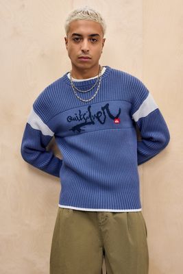 Quiksilver UO Exklusiver Vintage Blauer Strickpullover