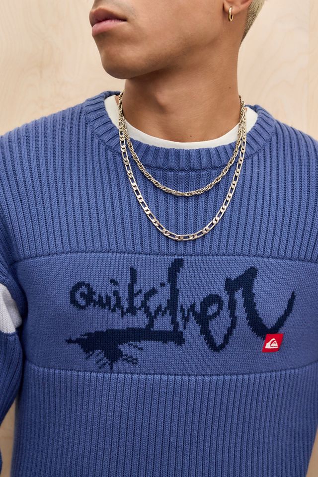Quiksilver UO Exklusiver Vintage Blauer Strickpullover #1