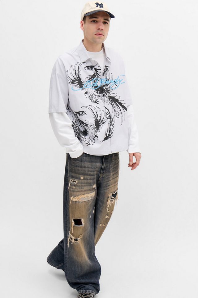 Camisa de Manga Corta a Rayas Phoneix Exclusiva UO de Ed Hardy #1