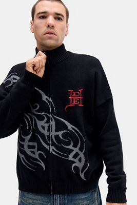 Ed Hardy UO Exclusive Strick-Tattoo-Zip-Pullover