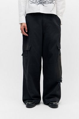 Jaded London Black XL Ripstop Cargo Trousers
