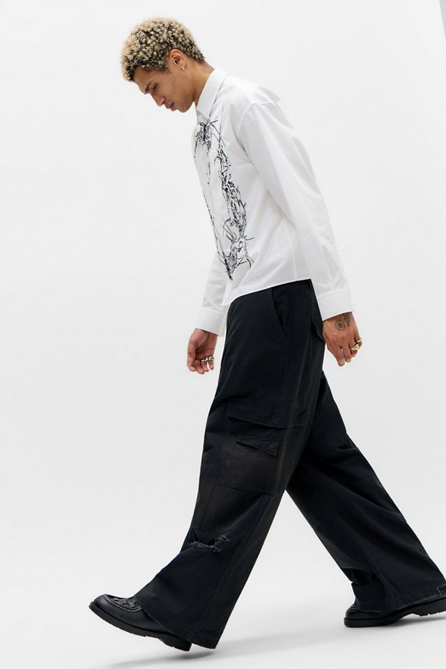Pantaloni Cargo XL Ripstop Neri Jaded London #1