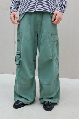 Jaded London Khaki Oversized Utility Cargo Trousers