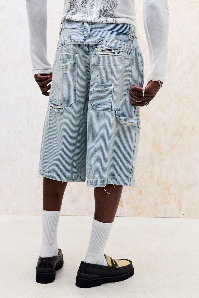 Jaded London Pinstripe Double Knee Carpenter Jorts #2
