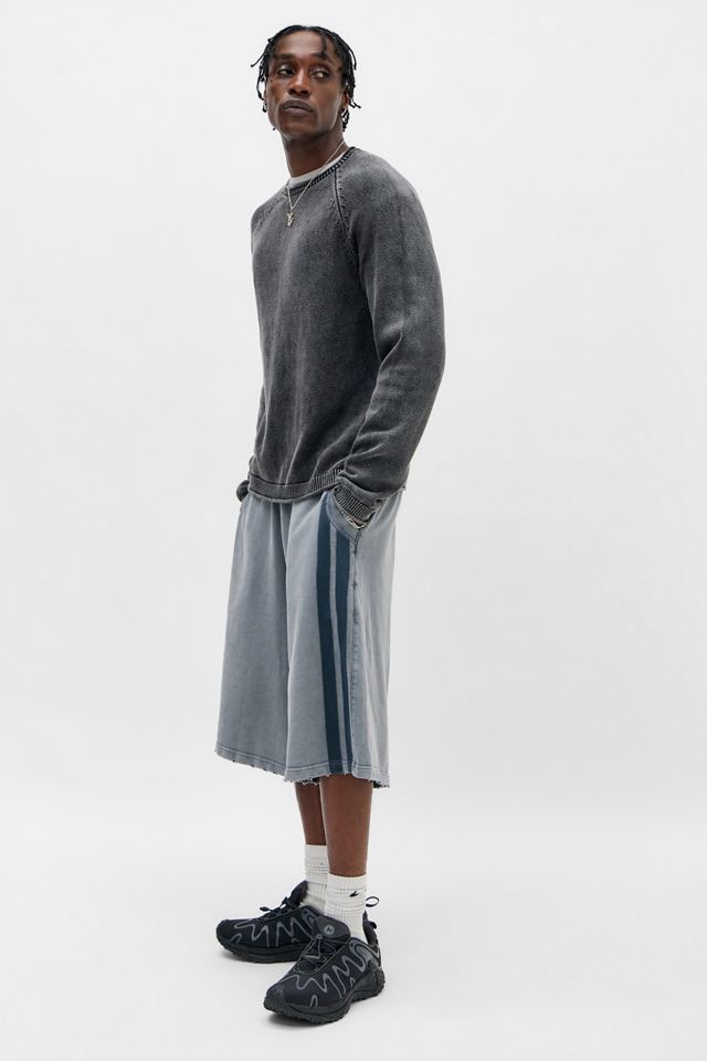 Jaded London Washed Grey Stripe Jogger Shorts #1