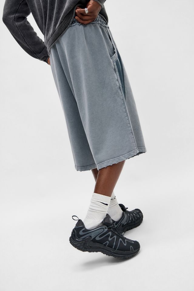 Jaded London Washed Grey Stripe Jogger Shorts #2