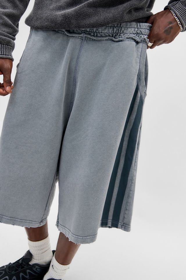 Jaded London Washed Grey Stripe Jogger Shorts #3