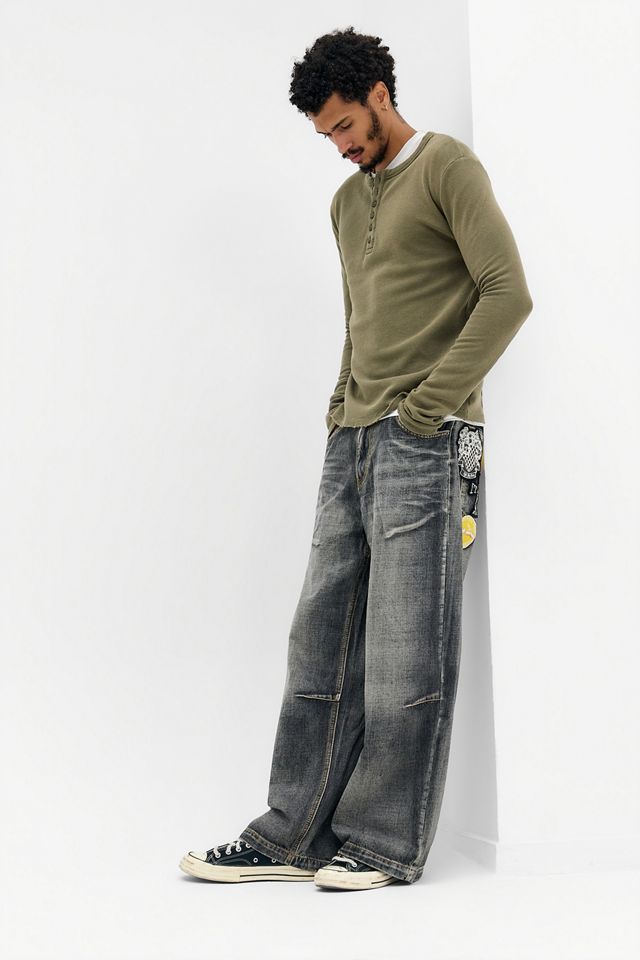 Jaded London Grey Multi Badge Colossus Jeans #2