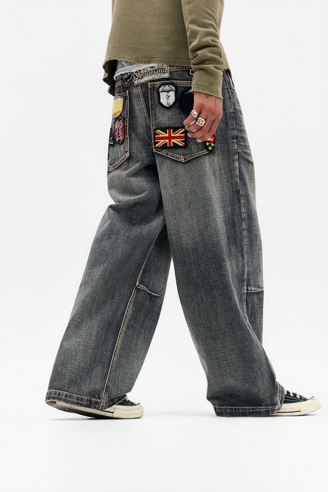 Jaded London Grey Multi Badge Colossus Jeans #3