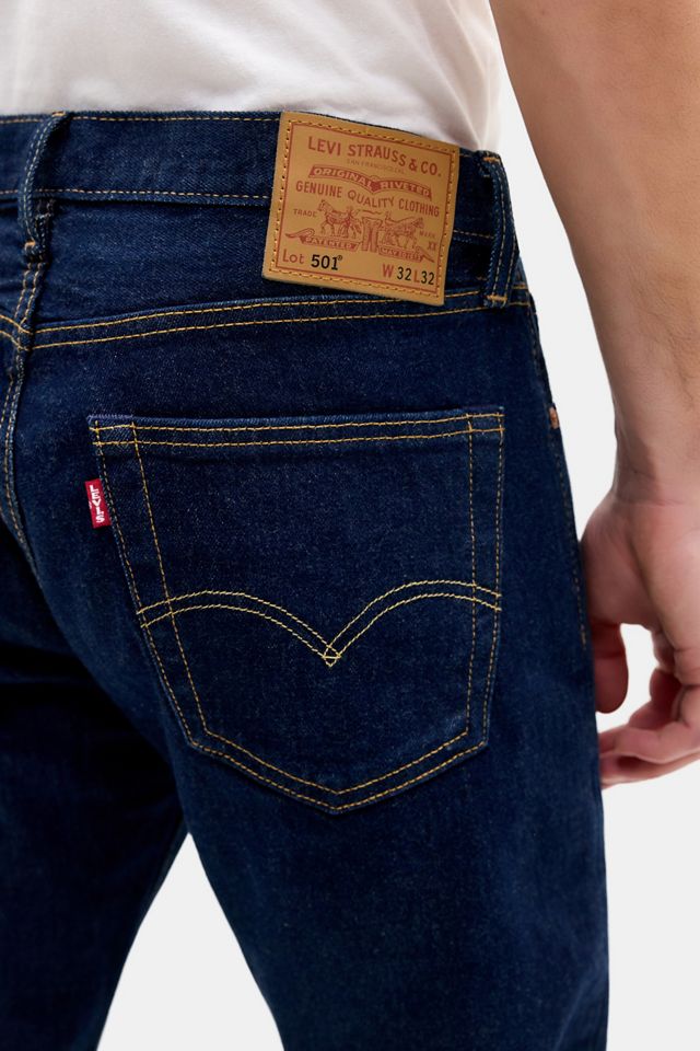 Levi's Rinsed Denim 501 Straight Leg Jeans #1