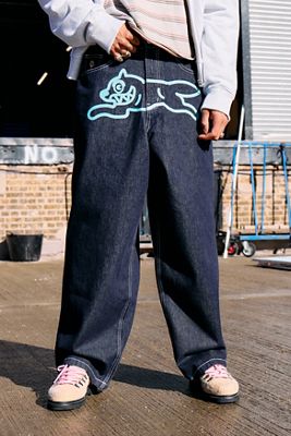 ICECREAM Indigo Running Dog Baggy Jeans