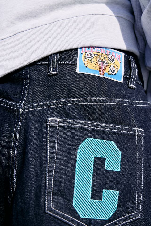 ICECREAM Indigo Running Dog Baggy Jeans #4