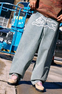 ICECREAM Running Dog Vintage Wash Baggy Jeans