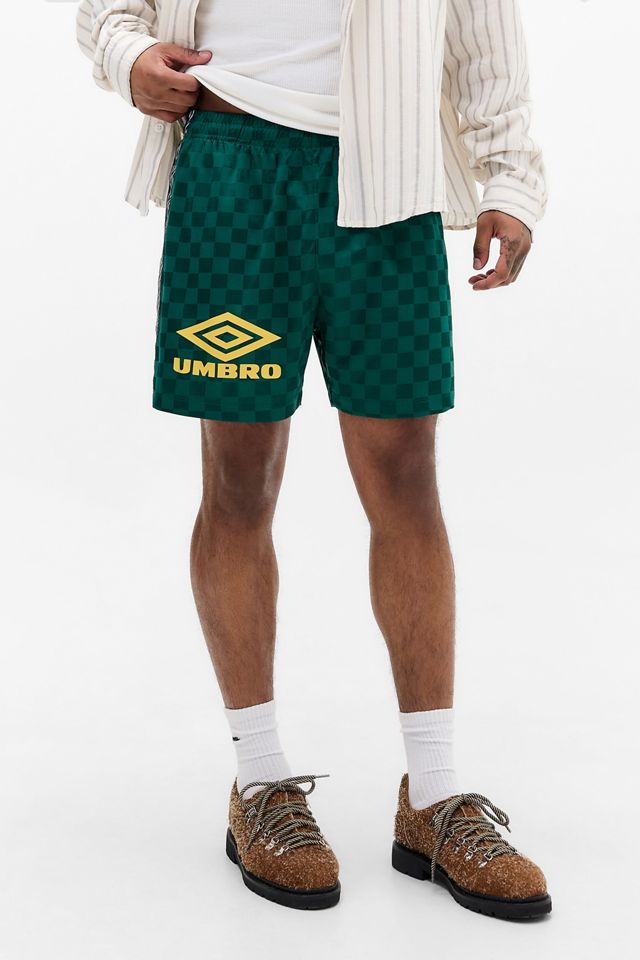 Umbro UO Exclusive Forest Green Checkerboard Shorts | Urban