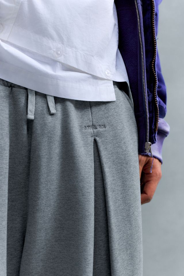 Anglan Grey Valley Tuck Sweatpant Shorts #4