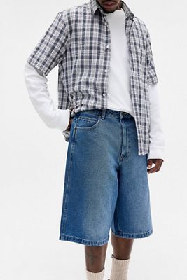 Dickies Pantalones Cortos de Mezclilla Sueltos Wave Azul Medio