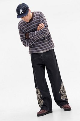 Ed Hardy UO Exclusive Black Panelled Jeans