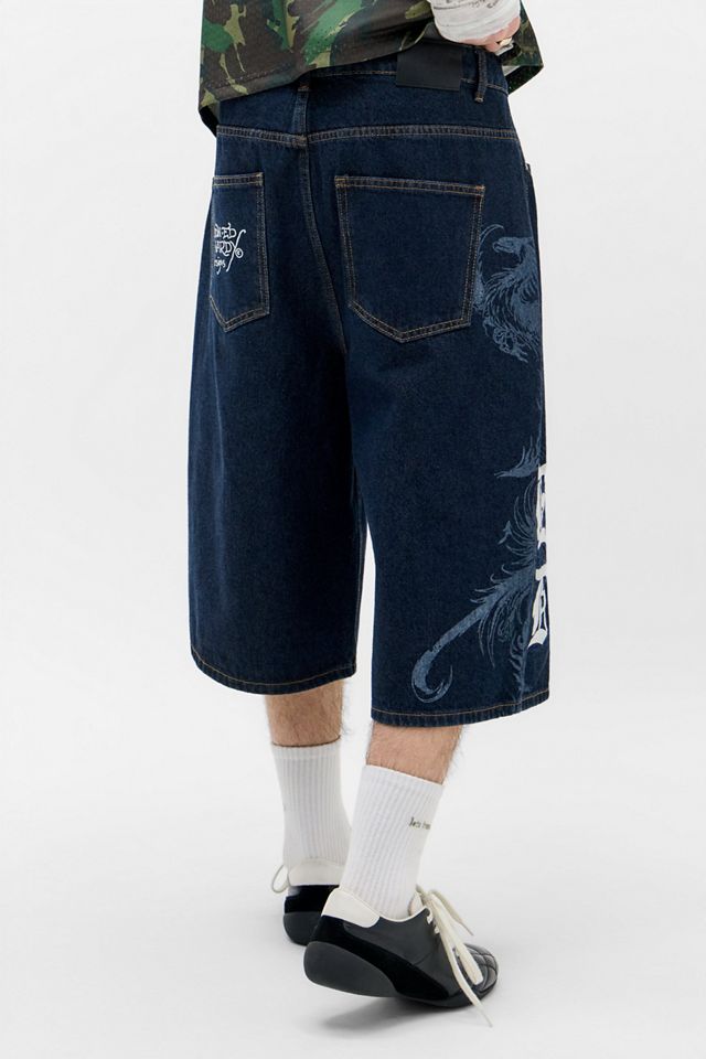 Ed Hardy UO Exclusive Jorts Flying Gothic Risciacquato #3