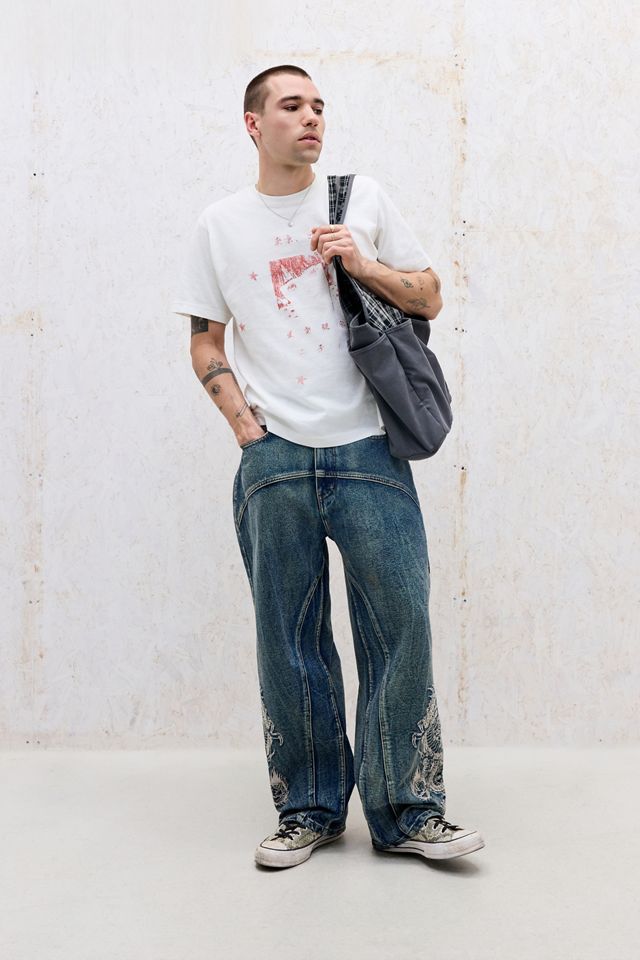 Jean brodé à panneaux bleus Ed Hardy exclusif UO #2