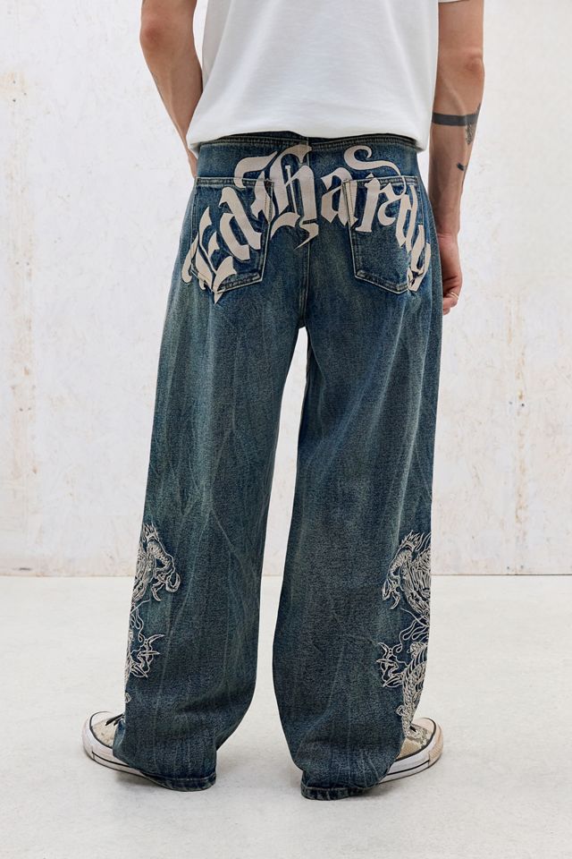 Jean brodé à panneaux bleus Ed Hardy exclusif UO #3