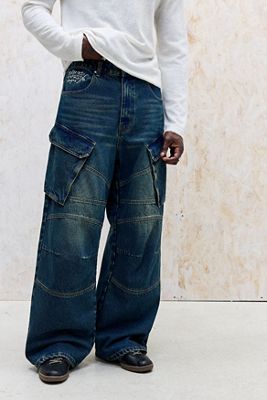 Ed Hardy UO Exclusive Mittelblaue Cargo-Jeans
