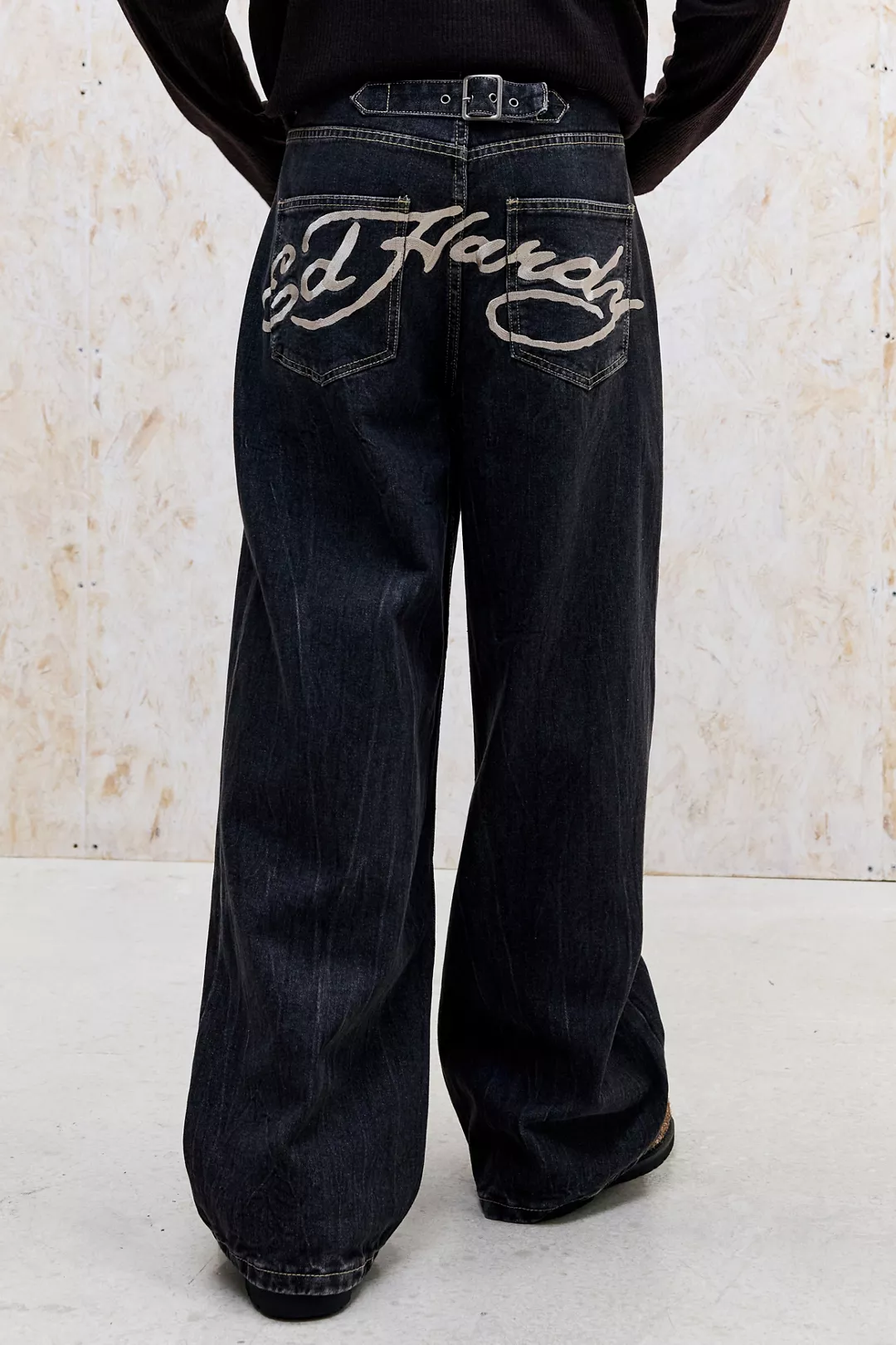 Ed Hardy UO Exclusive Black Slub Twist Jeans