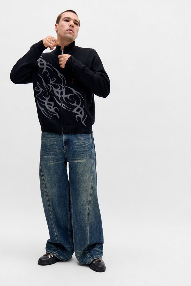 Ed Hardy UO Exclusive Blue Fade Twist Jeans #1