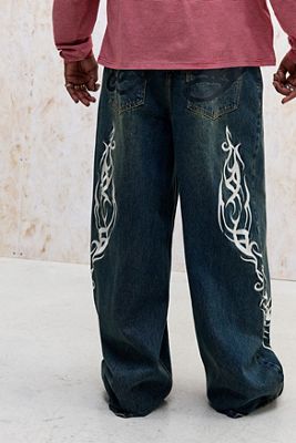 Jean à broderie tatouage Ed Hardy exclusivité UO