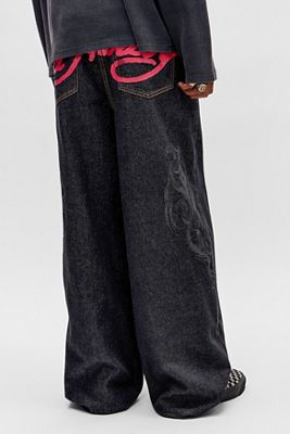 Ed Hardy UO Exklusive Schwarze Tattoo-Jeans