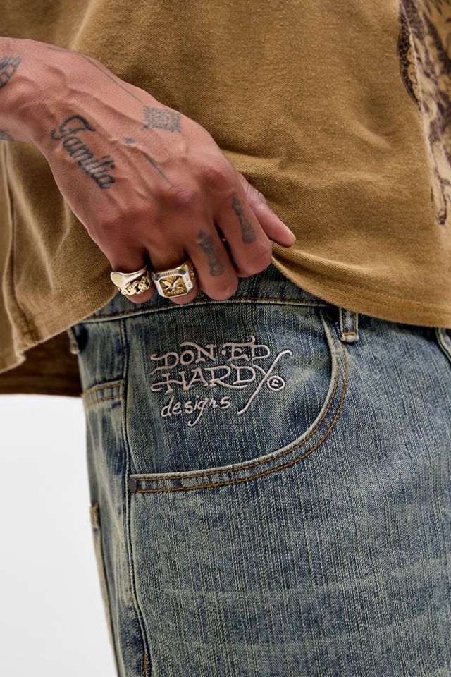 Jean brodé tigre Slub exclusif UO Ed Hardy #3