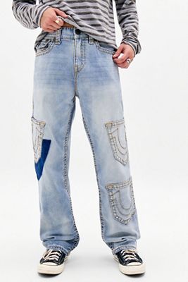 True Religion Blue Stitched In Smoke Bobbi Straight Leg Jeans