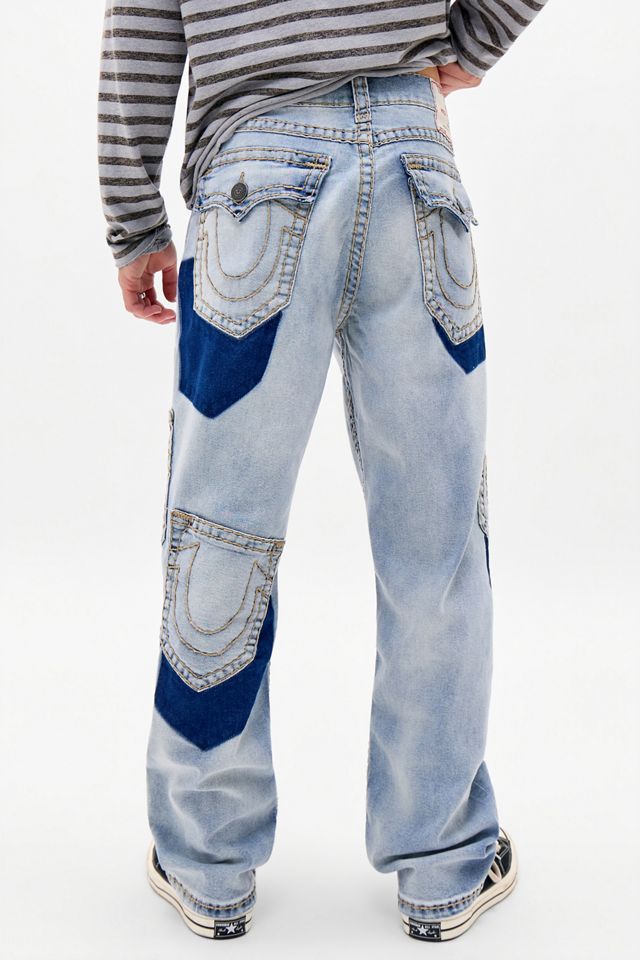 True Religion Blaue Bobbi Jeans mit geraden Beinen und Rauchstickerei #3