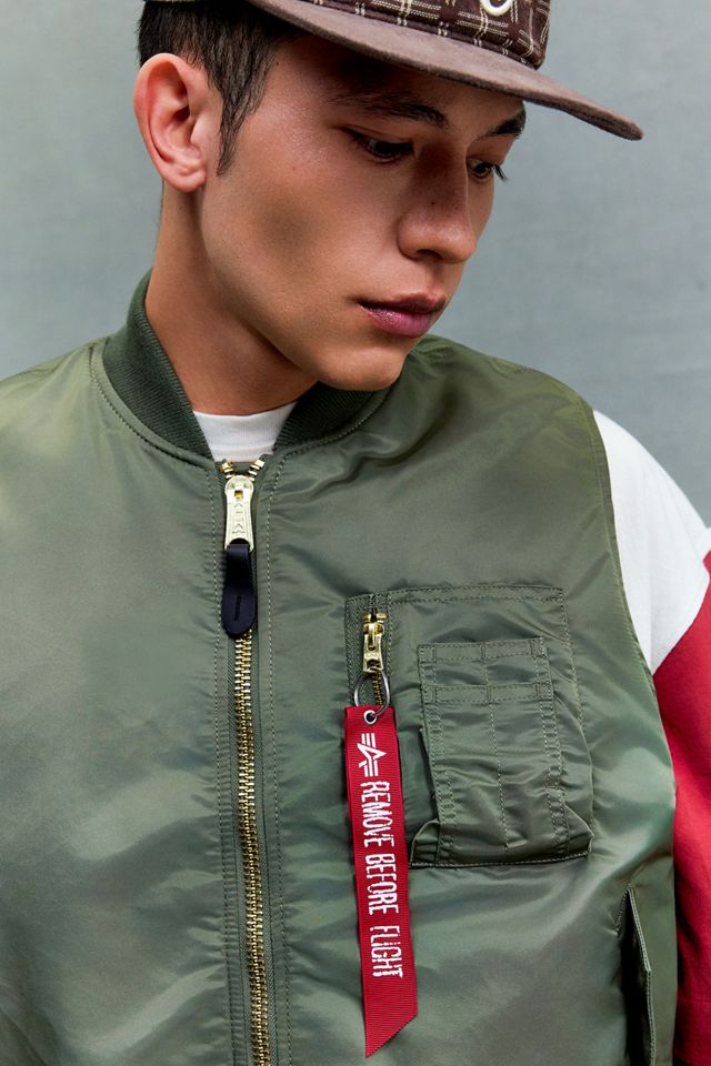 Alpha Industries Green MA-1 Vintage Bomber Jacket Vest #2