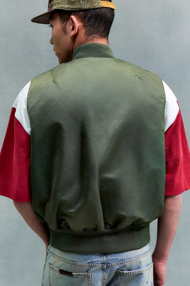 Alpha Industries Green MA-1 Vintage Bomber Jacket Vest #3