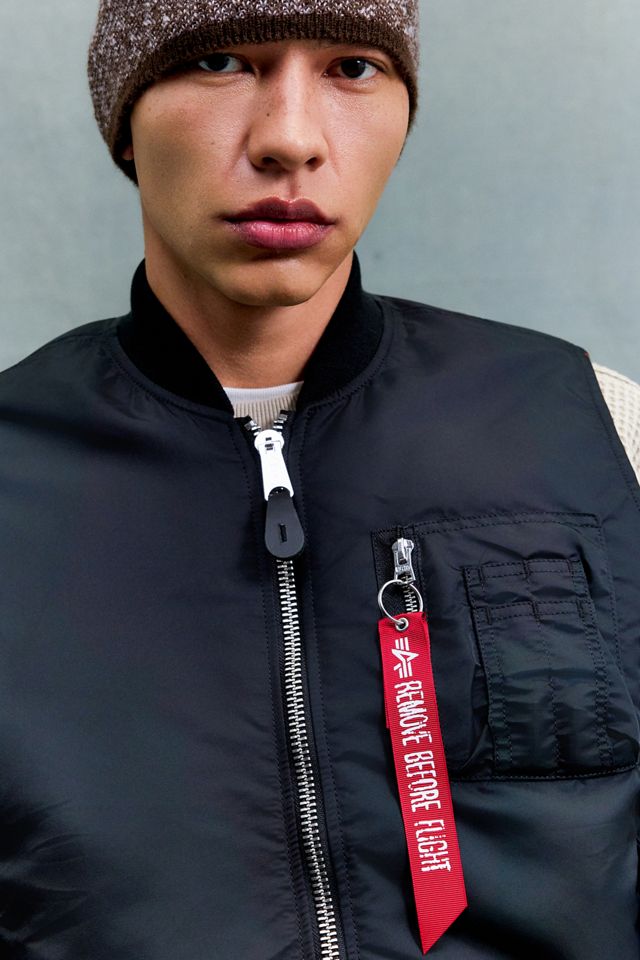 Alpha Industries Black MA-1 Vintage Bomber Jacket Vest #2