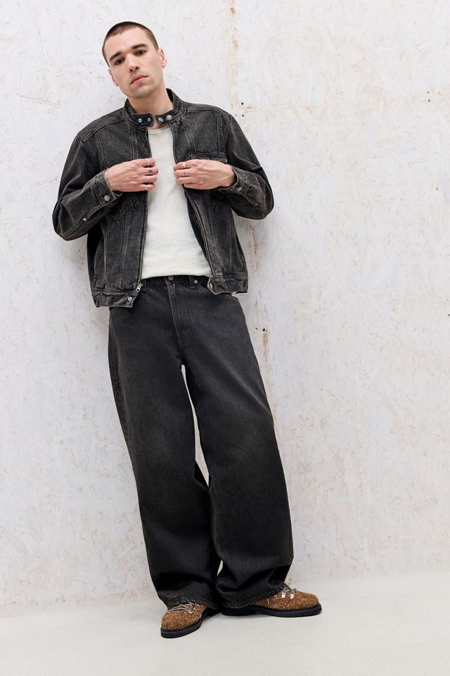 Veste moto en denim torsadé noir Levi's #4