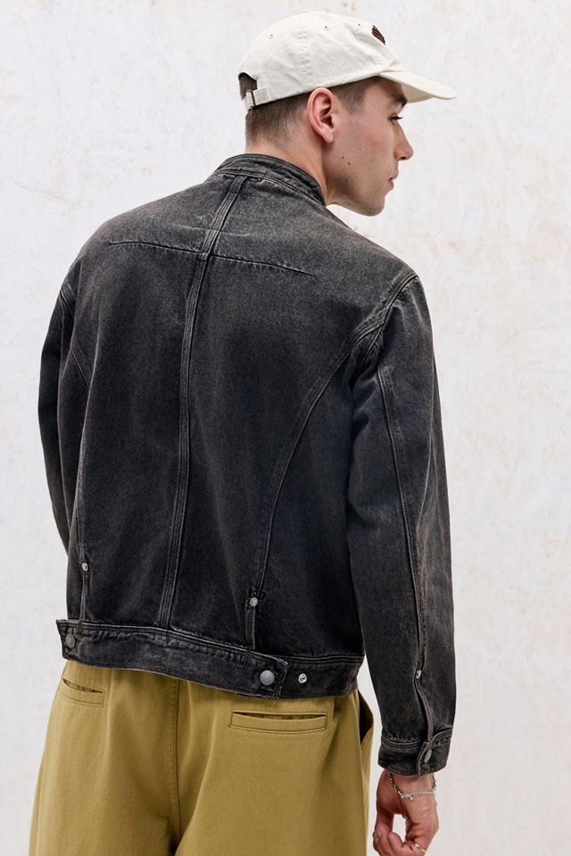 Veste moto en denim torsadé noir Levi's #3