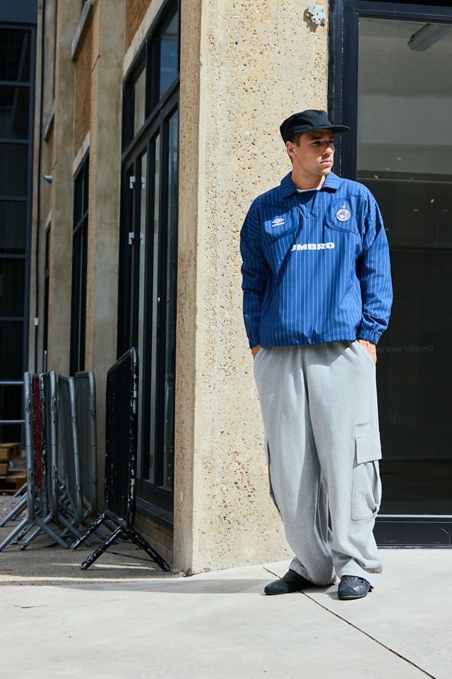 Umbro Estate Blue Pinstripe Polo Sweatshirt #1