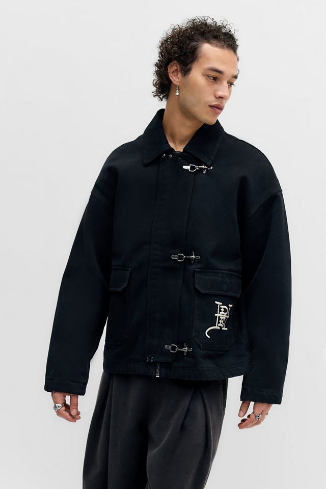 Ed Hardy UO Exclusive Schwarze Canvas-Jacke mit Verschluss #1