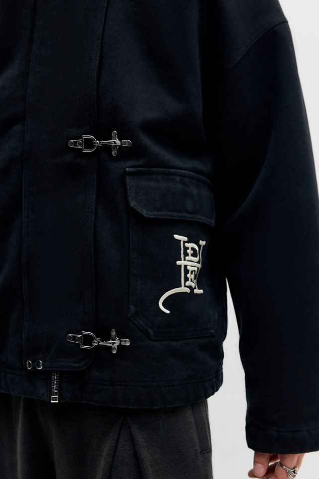 Ed Hardy UO Exclusive Schwarze Canvas-Jacke mit Verschluss #2