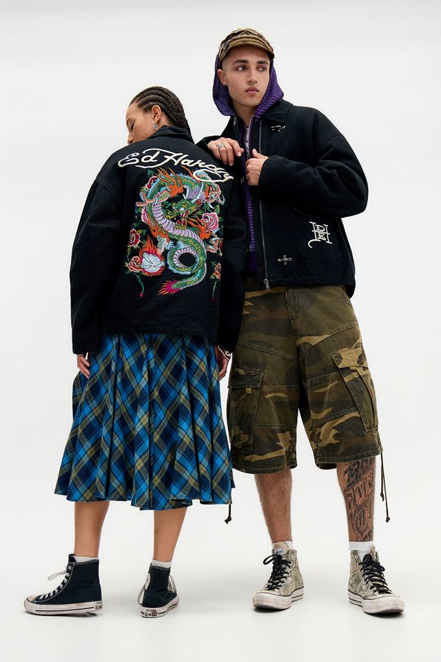 Ed Hardy UO Exclusive Black Clasp Canvas Jacket #4