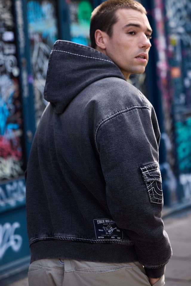 Chaqueta de Mezclilla con Capucha Big T Gris True Religion #3