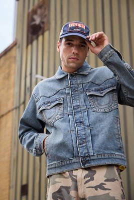 True Religion Big T Desert Loop Oversized Denim Jacket