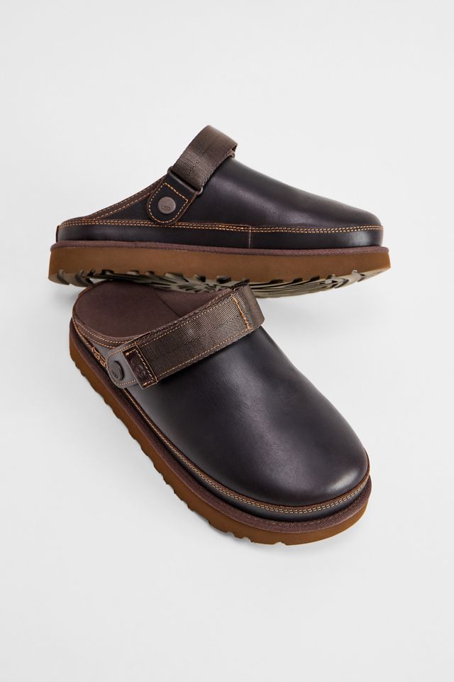 UGG Brown Goldenstar Leather Clogs