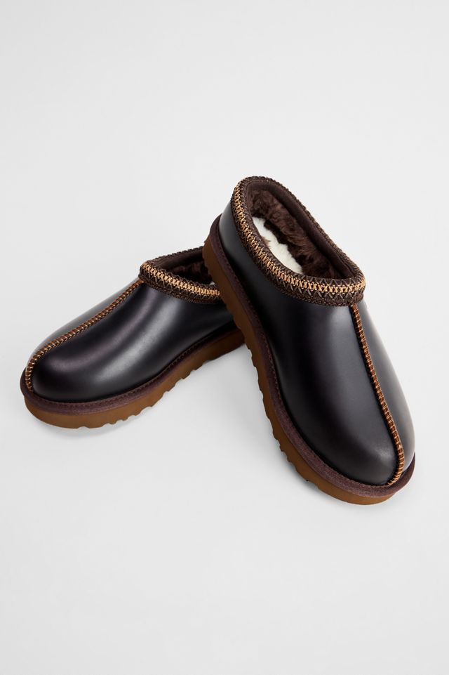 UGG Brown Leather Tasman Slippers