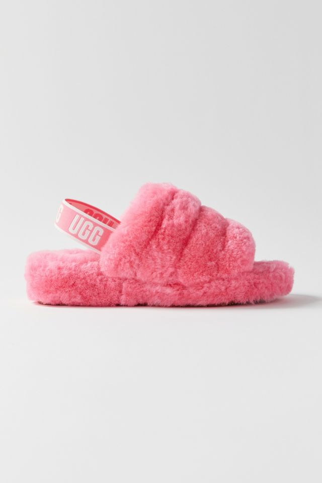 Neon pink ugg discount slides